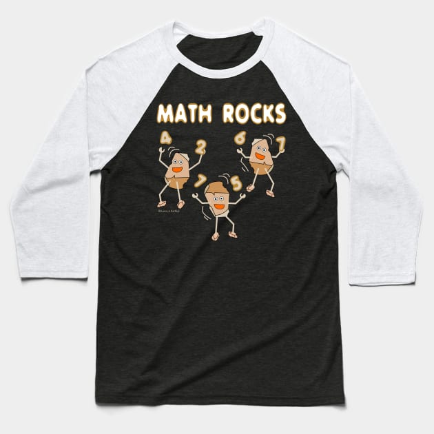 Math Rocks Funny School Mathematics Baseball T-Shirt by Barthol Graphics